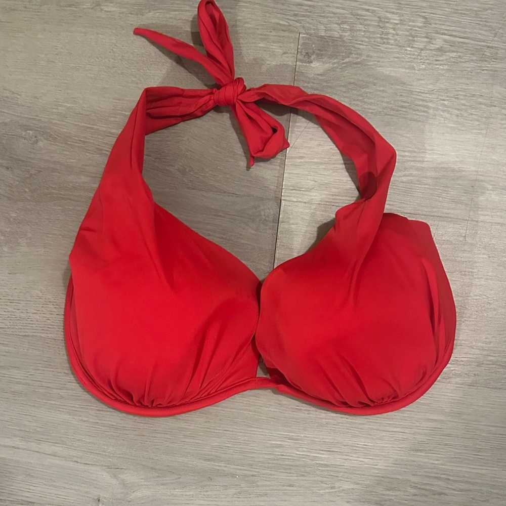 Cherry Red Halter Bikini Top